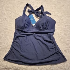 Cupshe women's Medium blue halter tankini top NEW